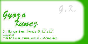 gyozo kuncz business card